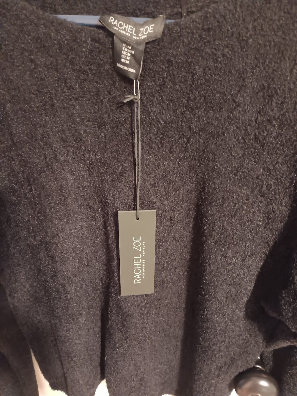 RACHEL ZOE Black Cozy Rounded Neckline Sweater. Medium NWT - Picture 3 of 3